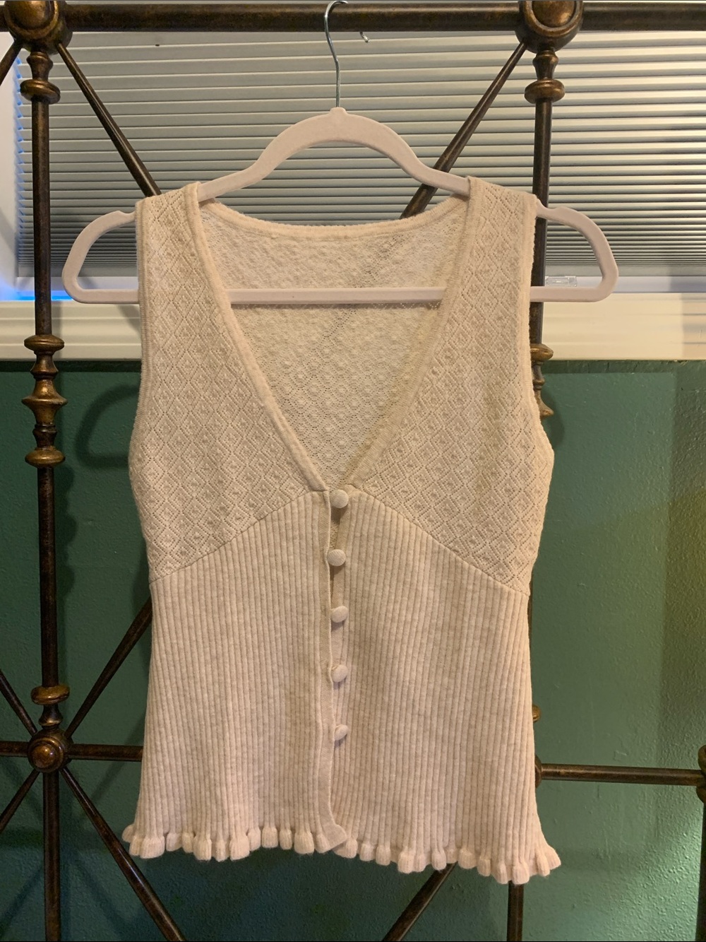 Cider Cream Knit Button-Front Sleeveless Camisole